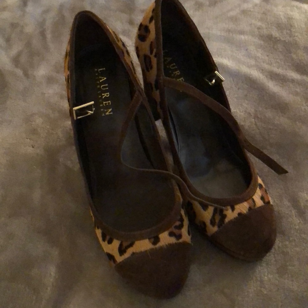 Womens Ralph Lauren Leopard skin with suede